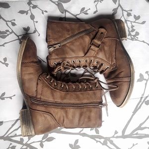 Rampage Brown Combat Boots